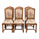 6 Louis XIII chairs in solid wood with floral fabric from the 20th century.