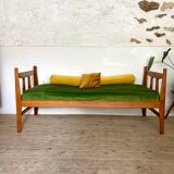 Daybed bed bench in vintage solid oak - 2 available