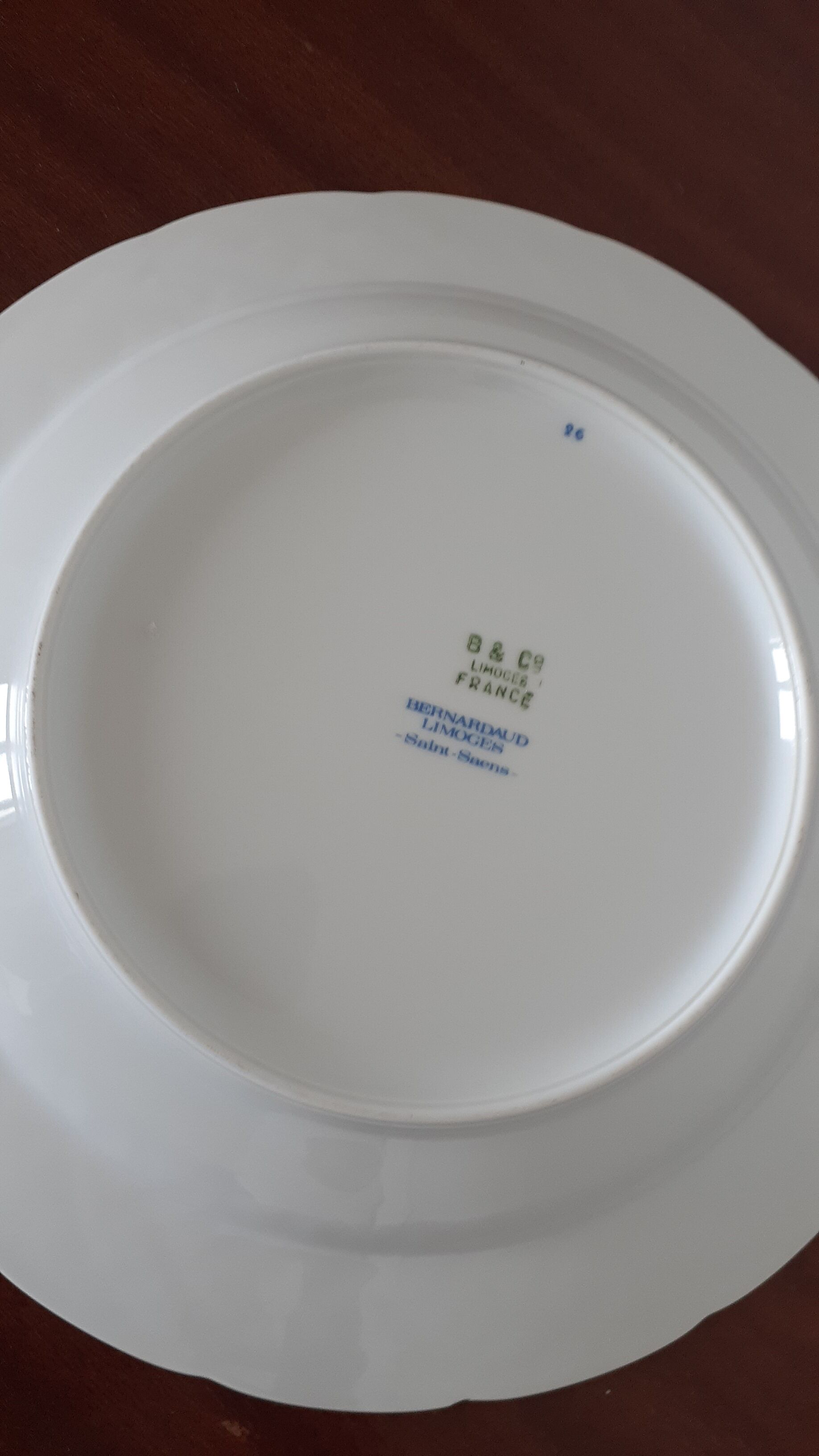 plates Bernardaud Limoges saint saens B & C blue vines