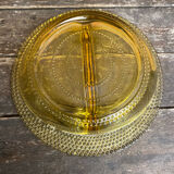 Bol Vide Poche Ancien Verre Moulé Jaune Ambré Rang De Perles Années 50