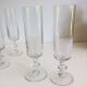 Set 5 bubbling glass champagne flutes in Biot style