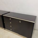 Pair of chests of drawers abbondinterni mahogany almost black.
