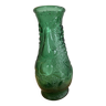Vase vintage en verre vert année 1950 Bambicho Marseille décor fruits
