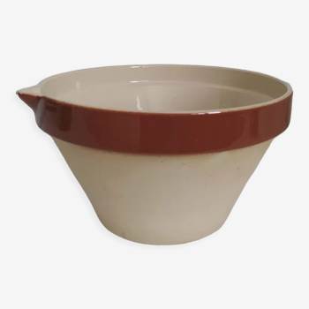 Salad bowl - Digoin stoneware cream jatte