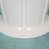 Space-age shell chair with storage, Ikea Popptorp chair.