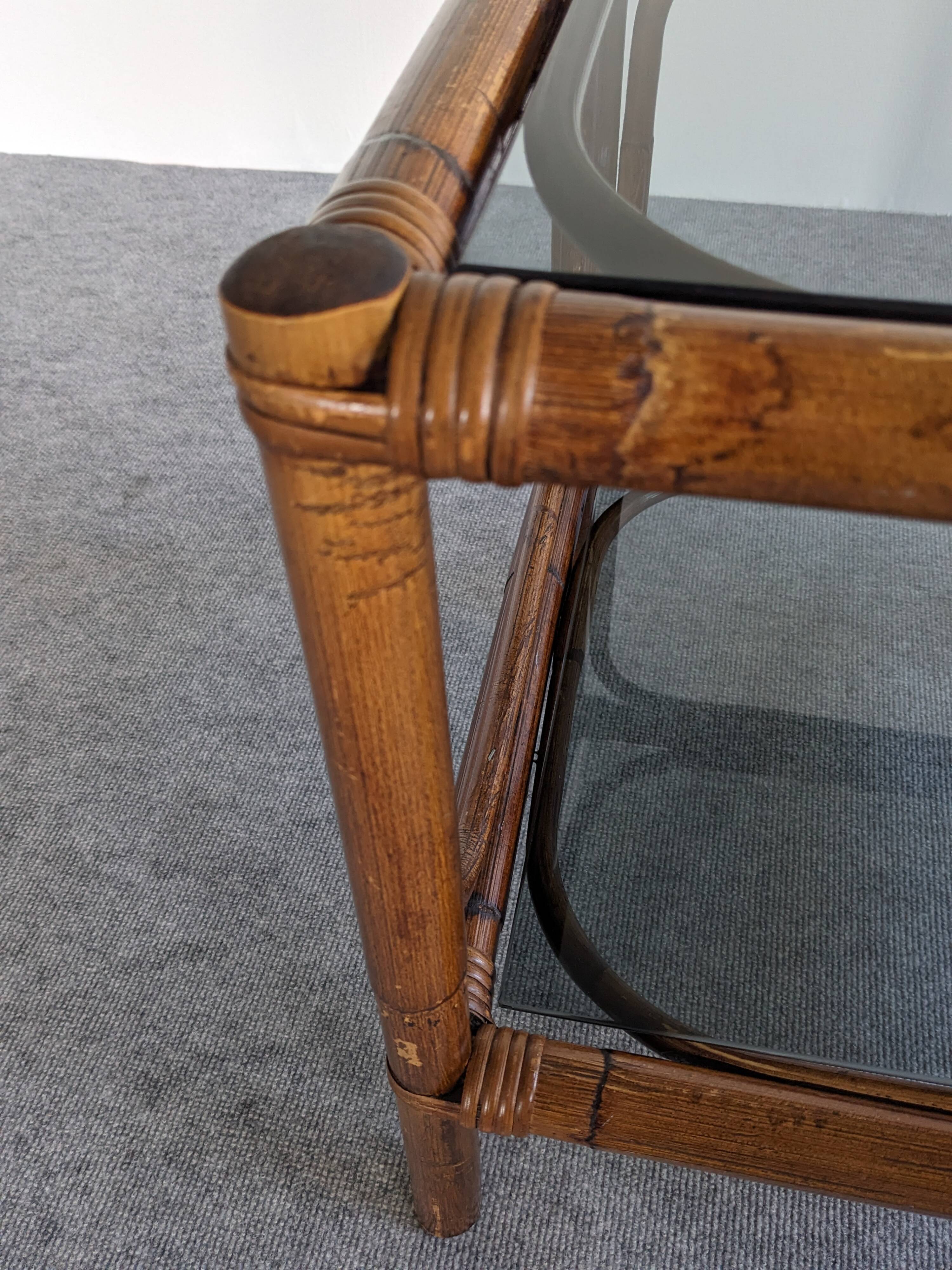 Pair of bamboo bedside tables or sofa ends from the 60s/70s