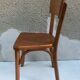 Pair of chairs old signed bistro Baumann wood curved clear vintage