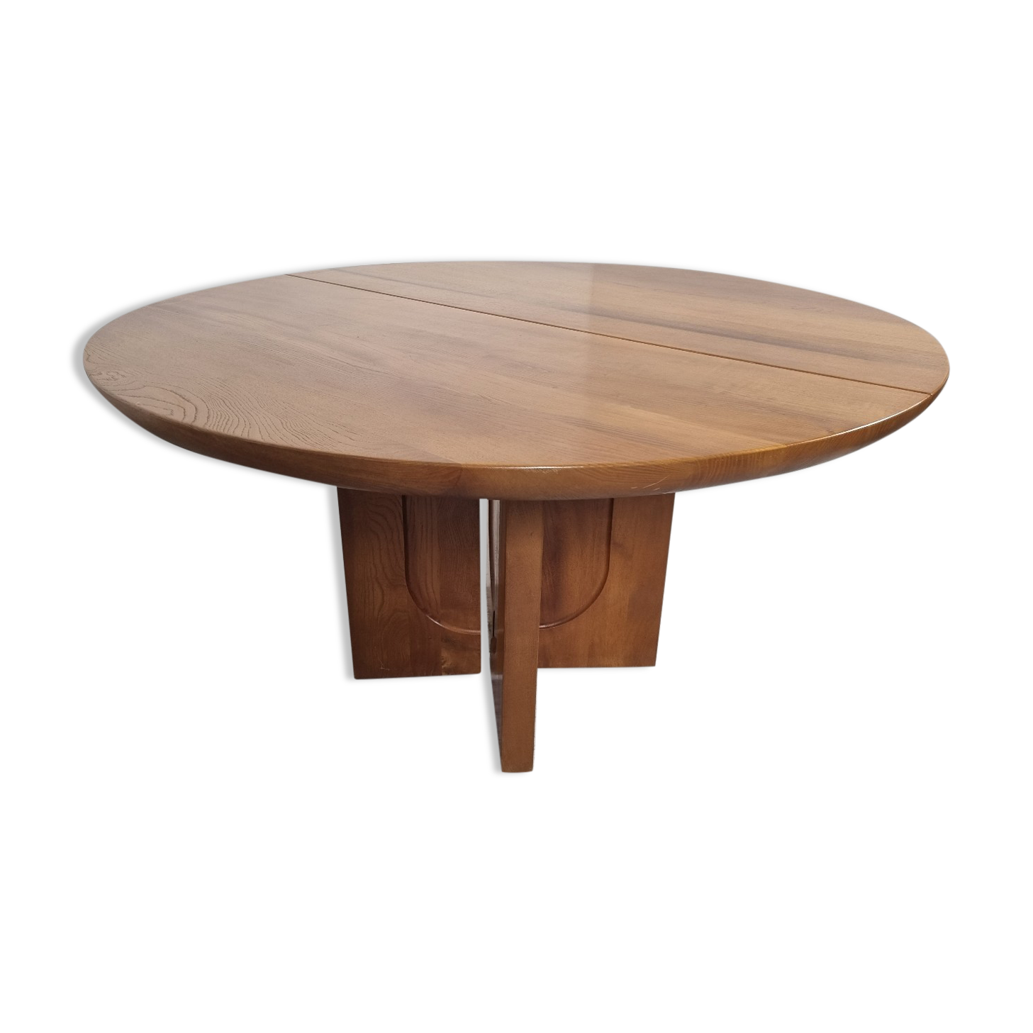 Table à manger en orme de Luigi Gorgoni années 80