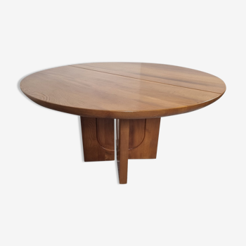 Elm dining table by Luigi Gorgoni, 80s