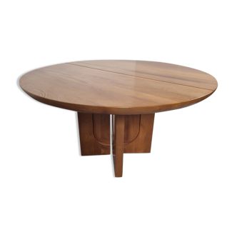 Elm dining table by Luigi Gorgoni, 80s