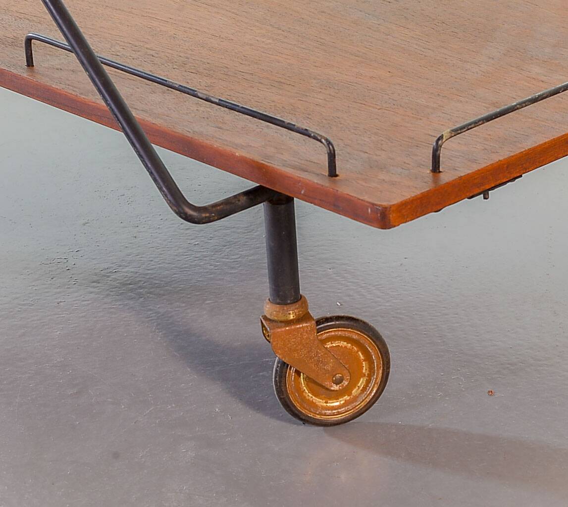 Scandinavian Minimalistic Foldable and Mobile Teak Tea Trolley Denmark 50S