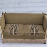 1960s, Danish velour 2 seater drop arm sofa, wool, original condition.