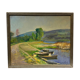 Old painting, landscape on the edge of a pond, Signed Michel Loche (1897;1976)