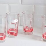 Set of 4 orangeade glasses, Made in Yugoslavia