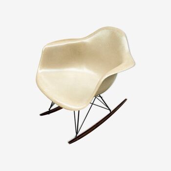 Rocking-chair Eames vintage by Herman Miller - Greige