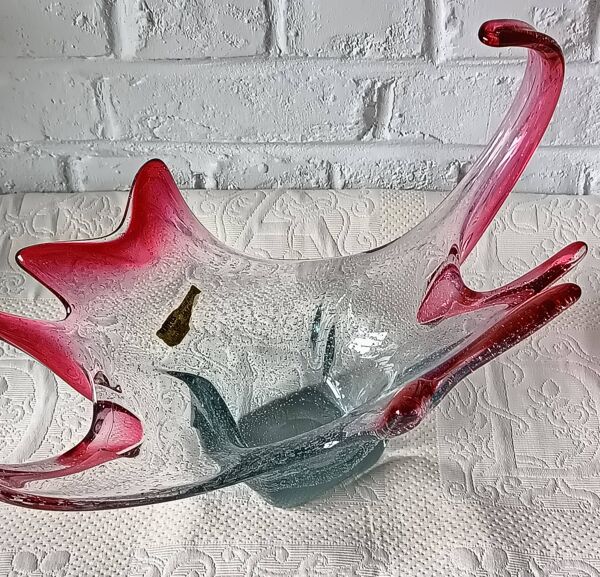 Coupe à fruits en verre soufflé, centre de table canneberge Jorge Mateus