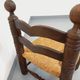 Vintage Charles Dudouyt Brutalist Low Chair in Wood and Straw, 1940s