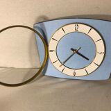 Old clock pendulum formica battery 70s vintage blue