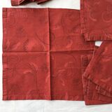 Large red tablecloth for 8 places and napkins
