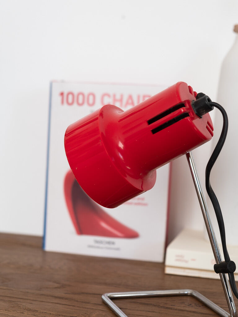 Small red vintage lamp