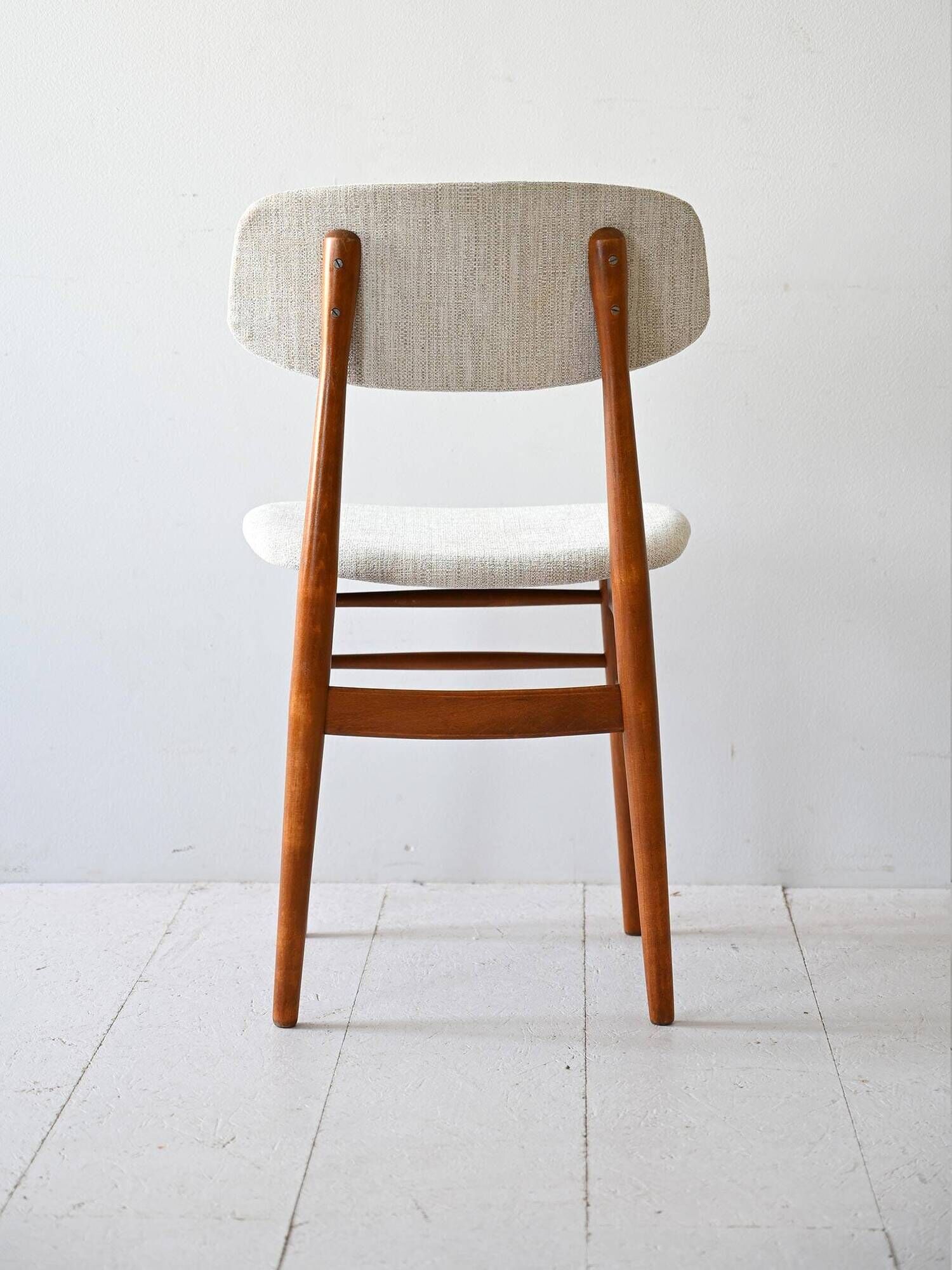 Pair of Scandinavian chairs in wood and fabric