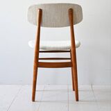 Pair of Scandinavian chairs in wood and fabric
