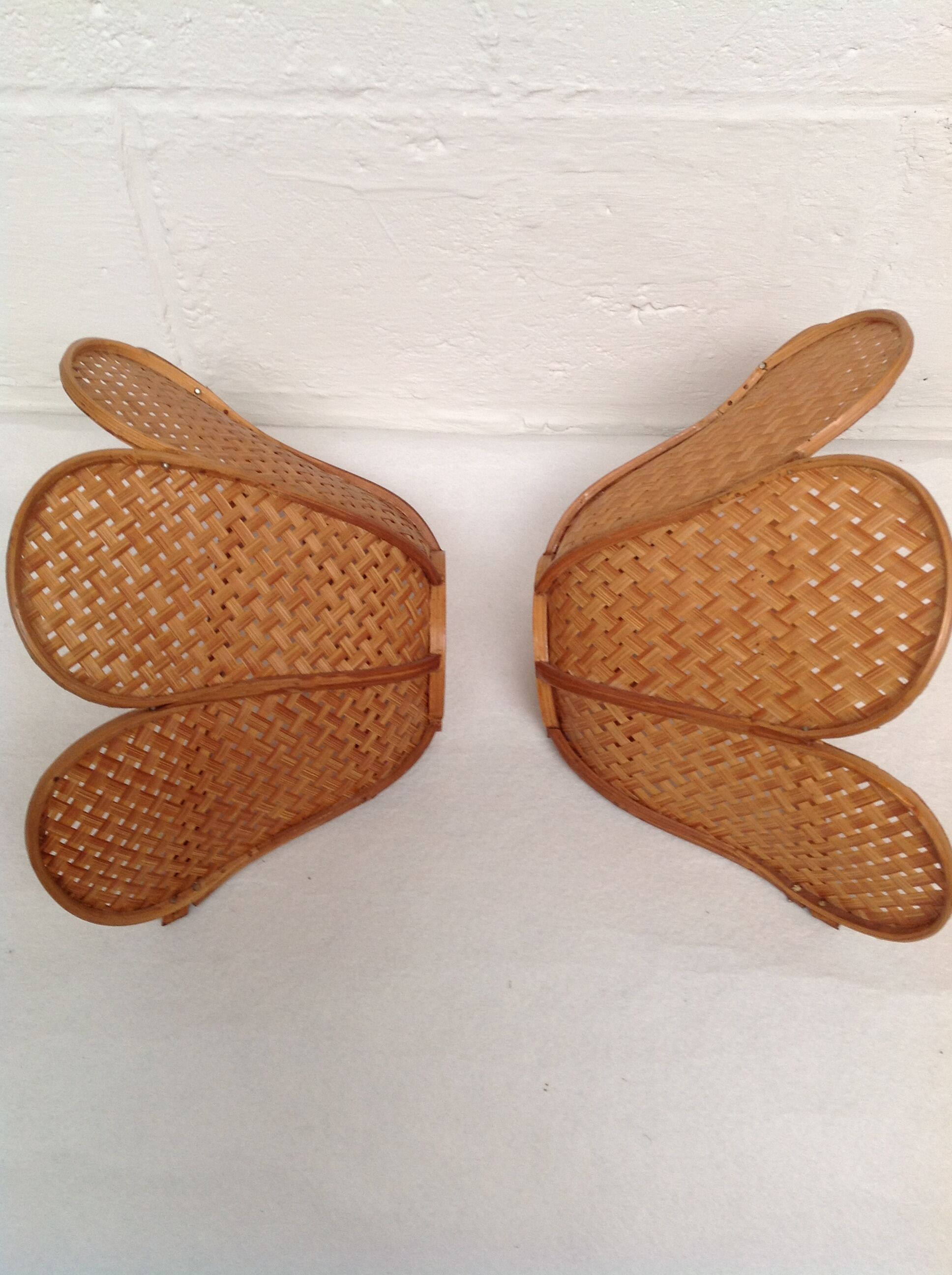 Pair of wicker wall wall light