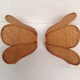 Pair of wicker wall wall light