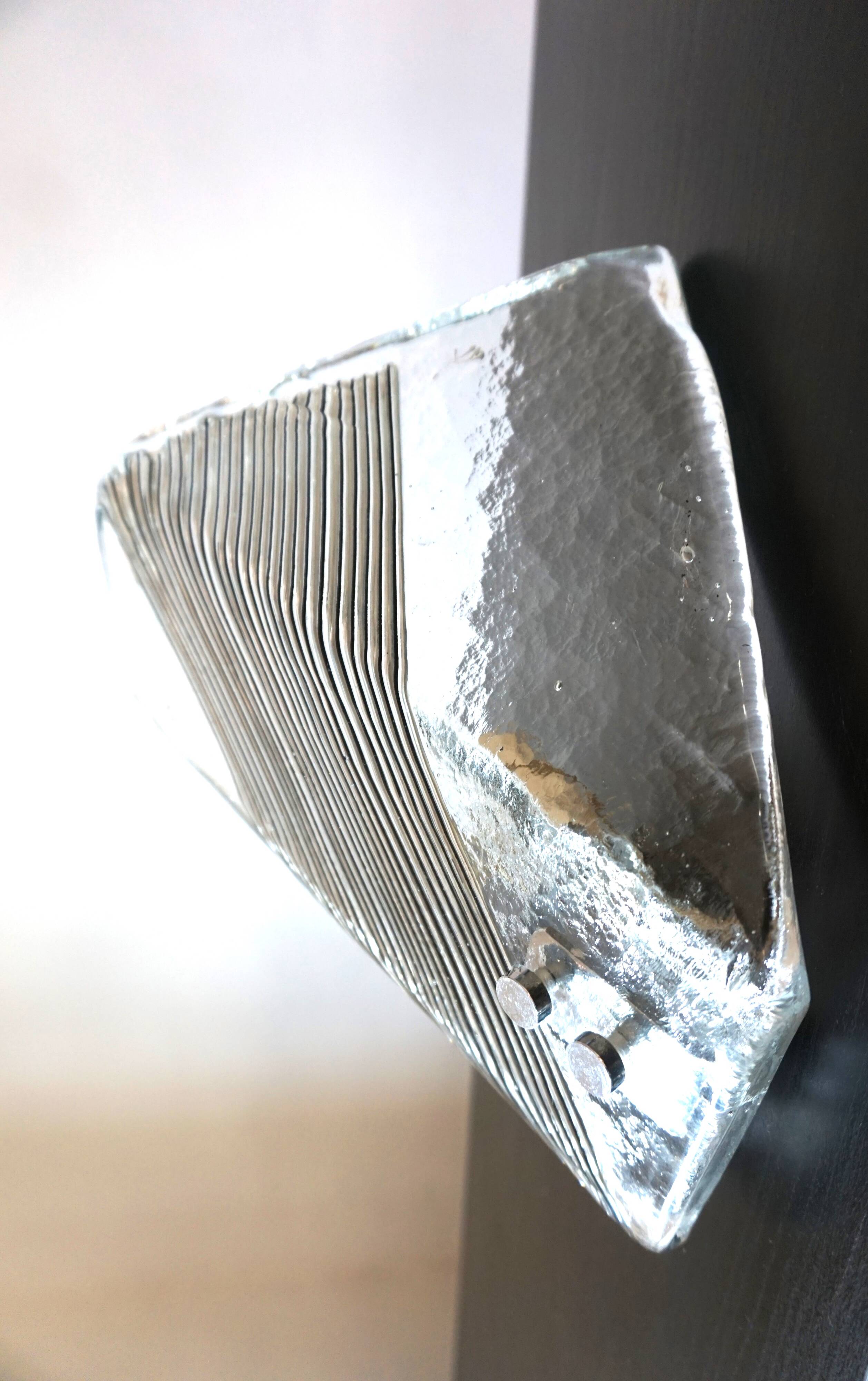 Applique en verre de Murano glacé Vetri, 1970