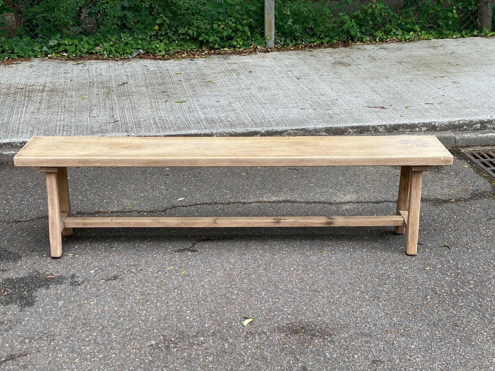 Banc de ferme rénovés en chêne du 20ème 180cm