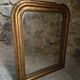 Antique French Louis Philippe mirror, gilded mercury mirror, 19th century.