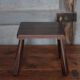 Brutalist wooden stool, vintage side stool, plant stand.