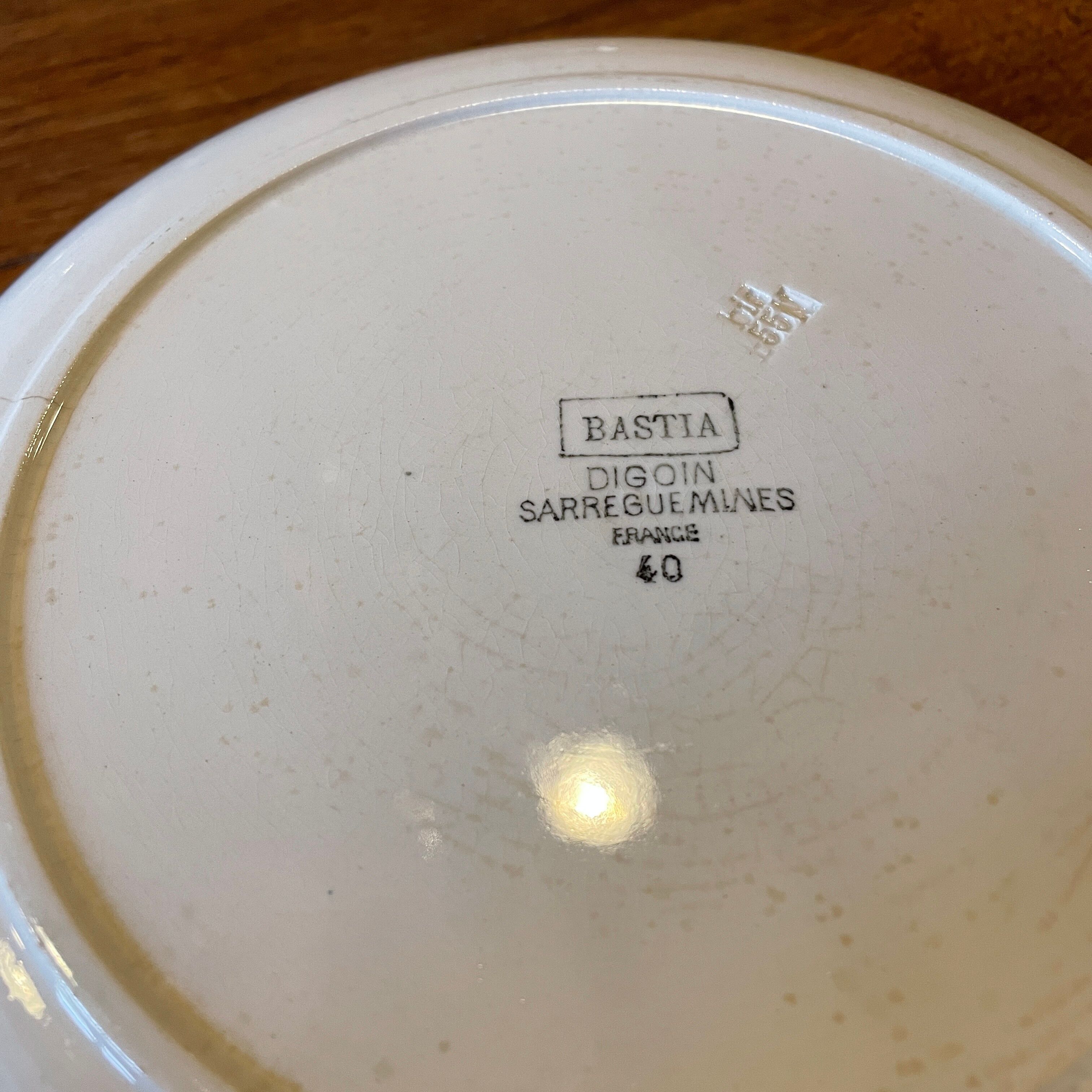 Old hollow dish Bastia by Digoin & Sarreguemines