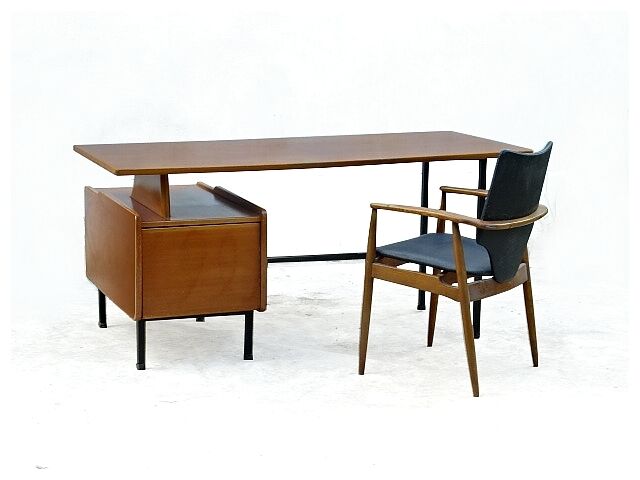 Desk of the designer Jacques Hauville vintage years 1950
