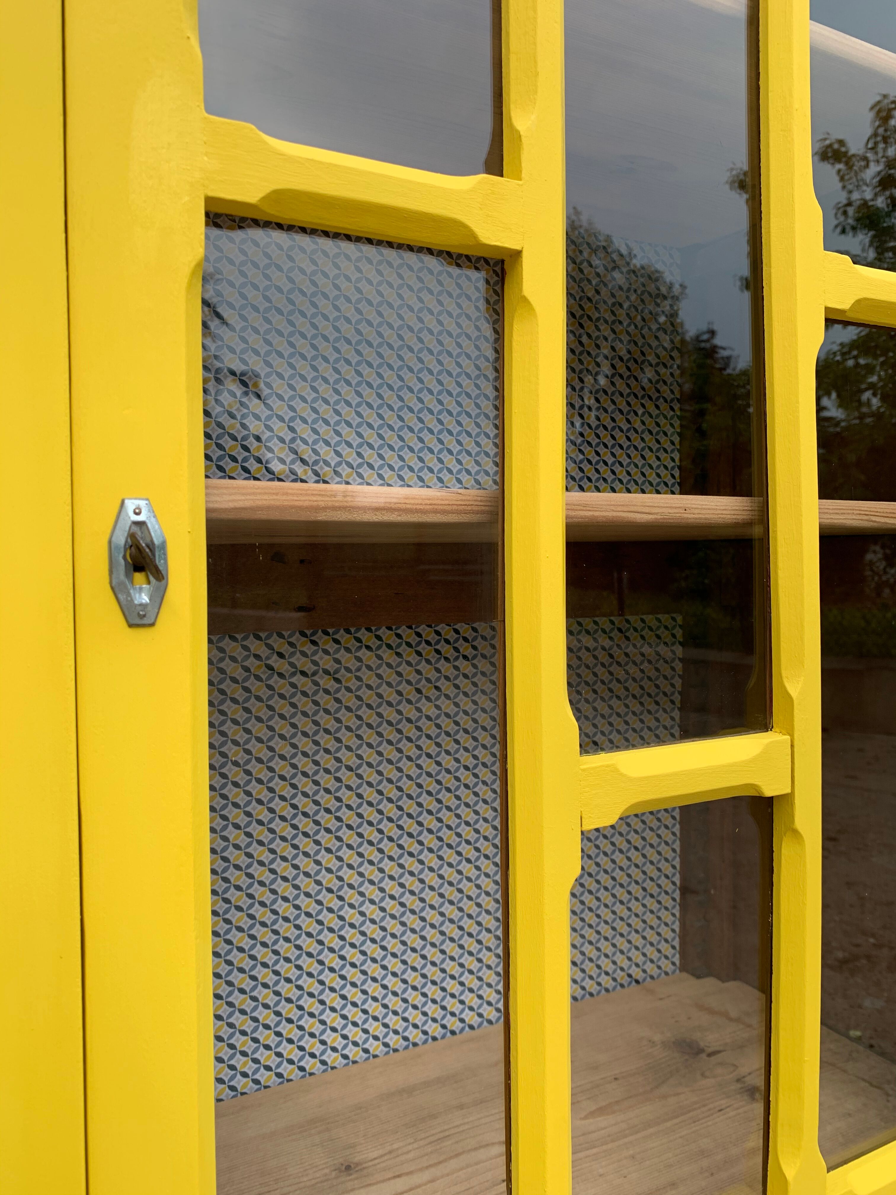 Glass-glazed Parisian wardrobe 1950