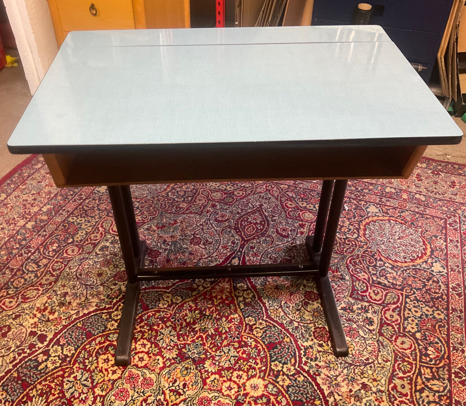 School desk blue formica desk from the 60s-70s