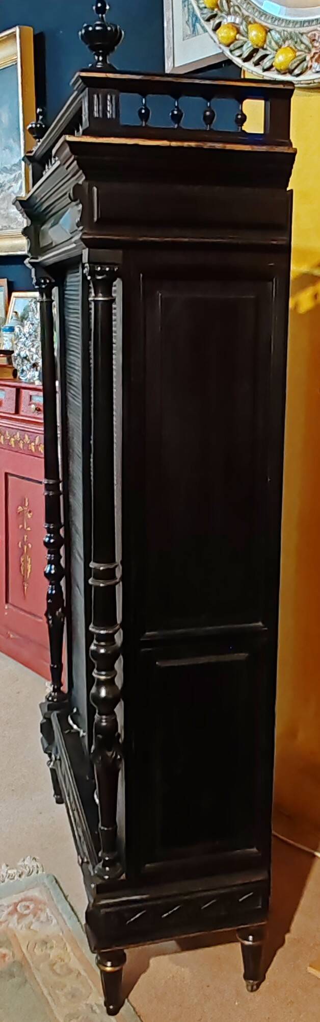 Curtained cabinet, late 19th century.