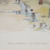 René LEVERD: Switzerland, Château de Colombier, original signed watercolour.