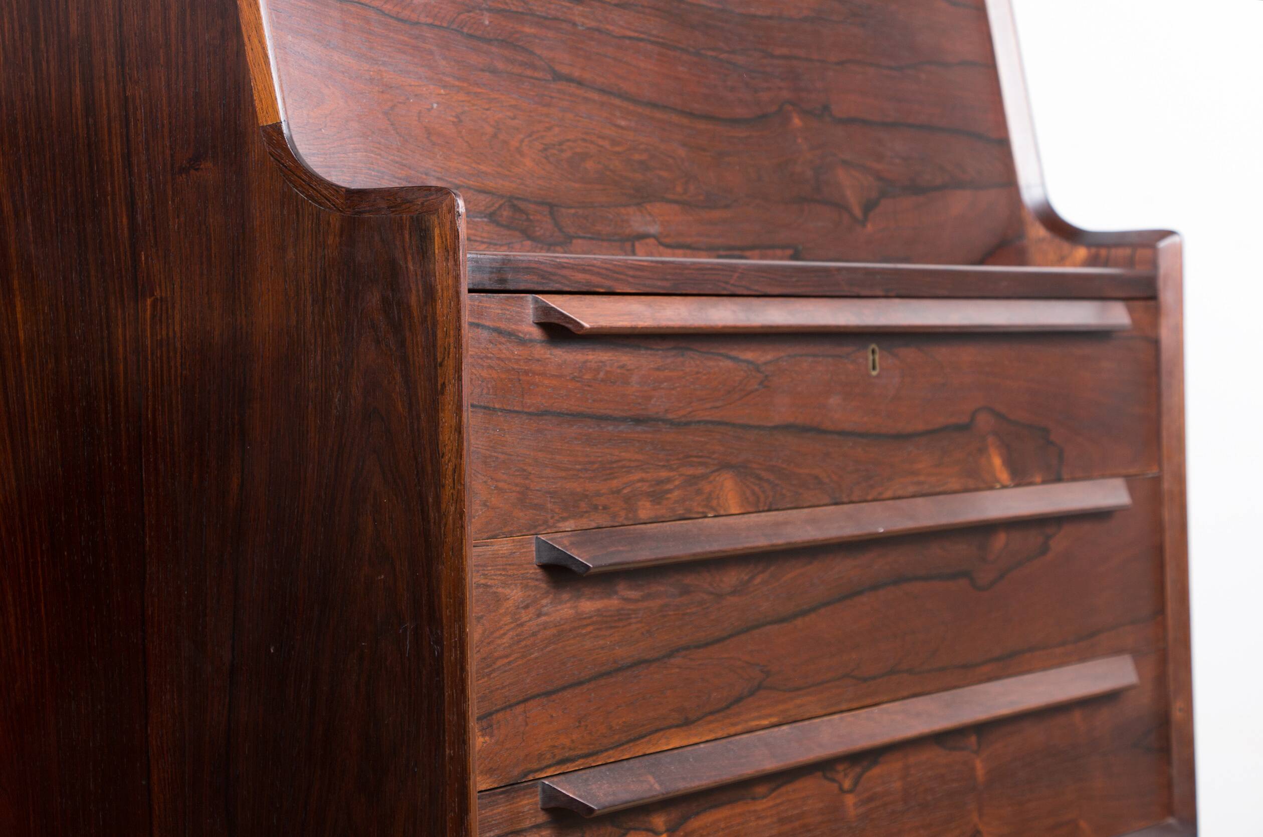 Secretary desk, Danish Rosewood by Arne Wahl Iversen for Branderup Mobelfabrik 1960.