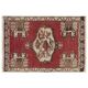 Hand-knotted Small Rug. Door Mat. Turkish Wool Seat Cover. Entryway Mat. Kitchen Rug. Vintage Bath Mat