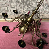 Antique gilded bronze chandelier with 8 lights