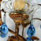 Lustre pampilles bleues a 3 feux
