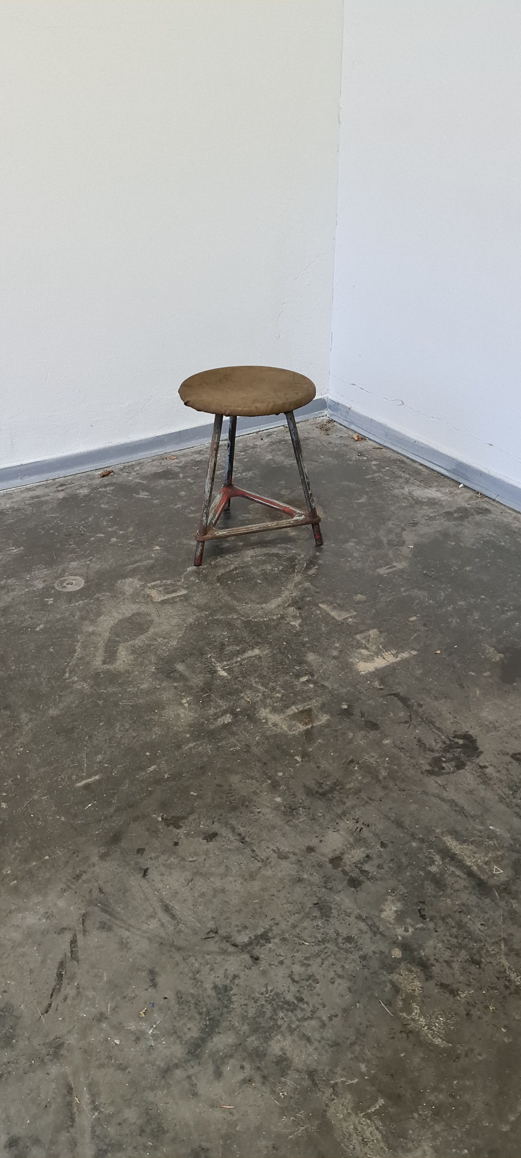 Metal and wood industrial stool