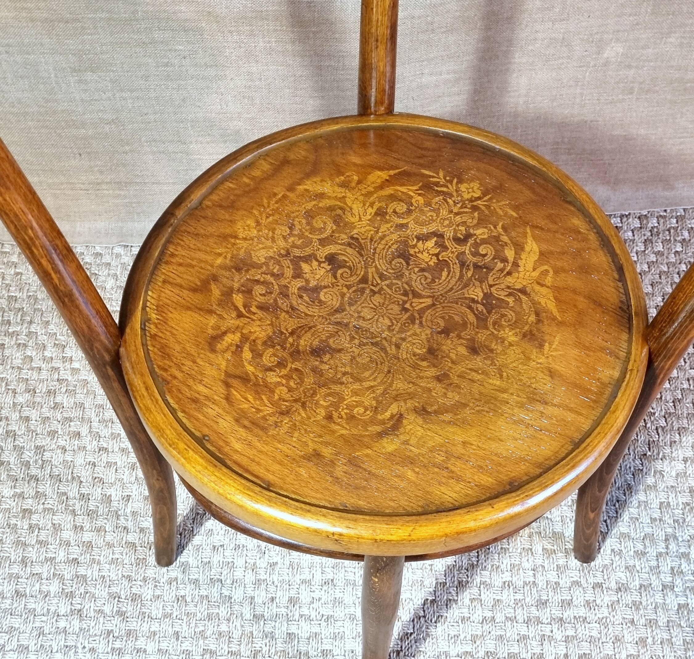 Early 20th century curved wooden office chair