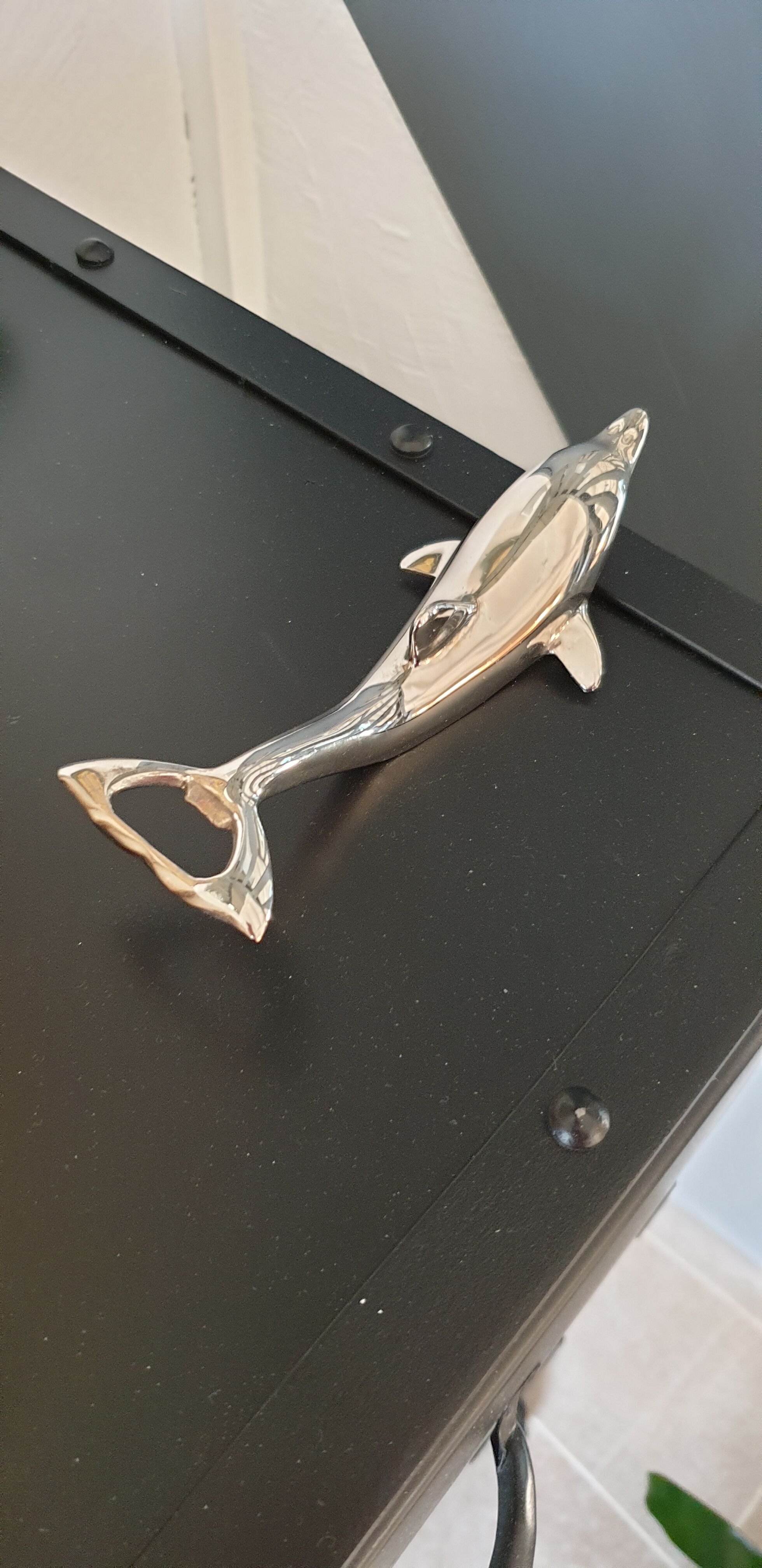 Bottle opener Dolphin silver metal