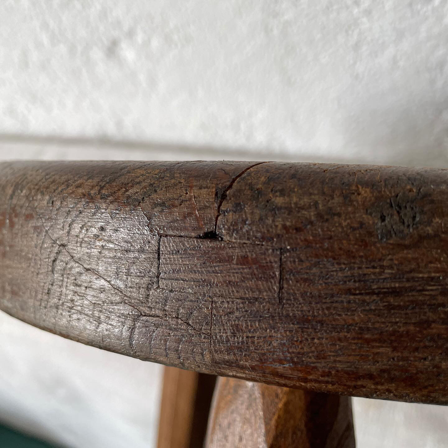 Tripod wooden stool vintage design 1960