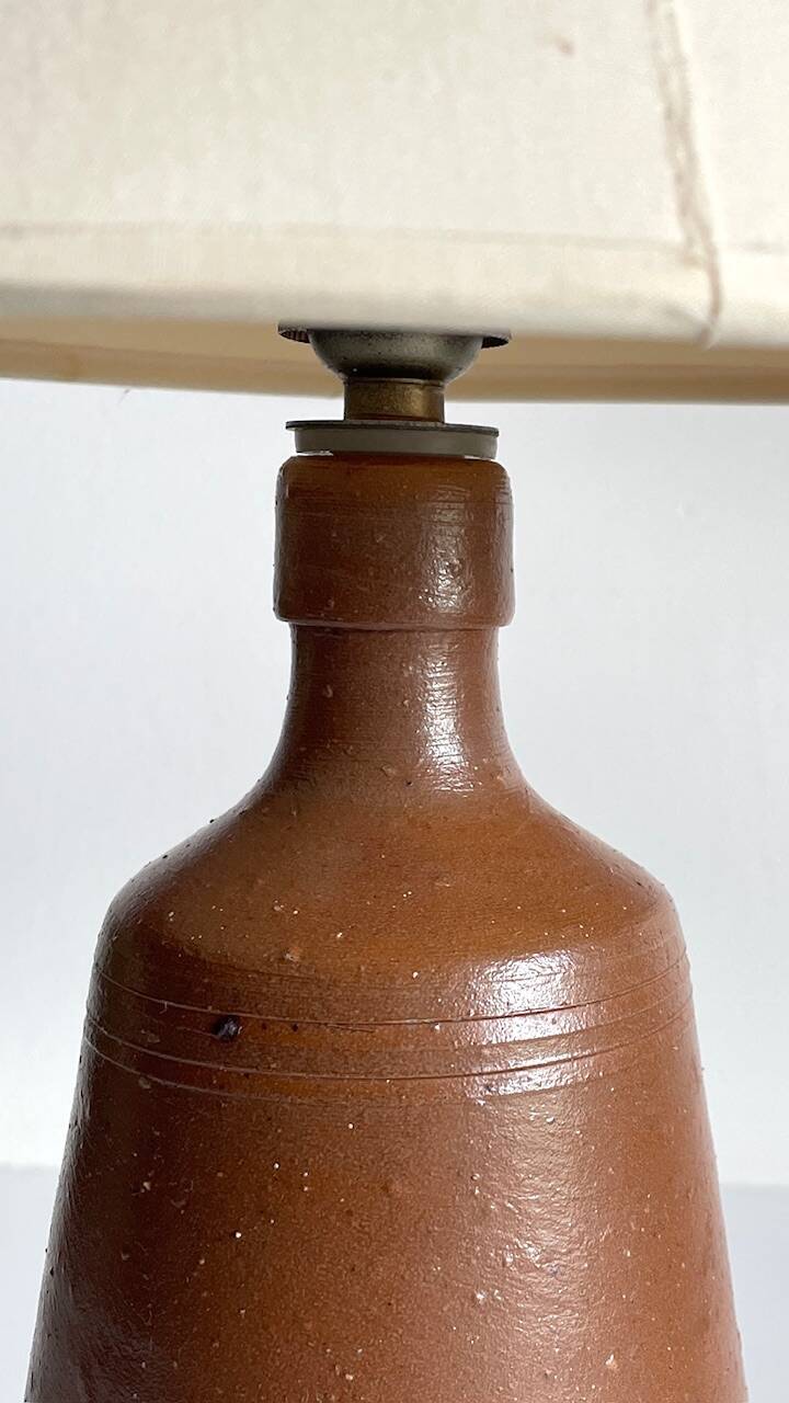 Vintage glazed stoneware lamp from Portugal.