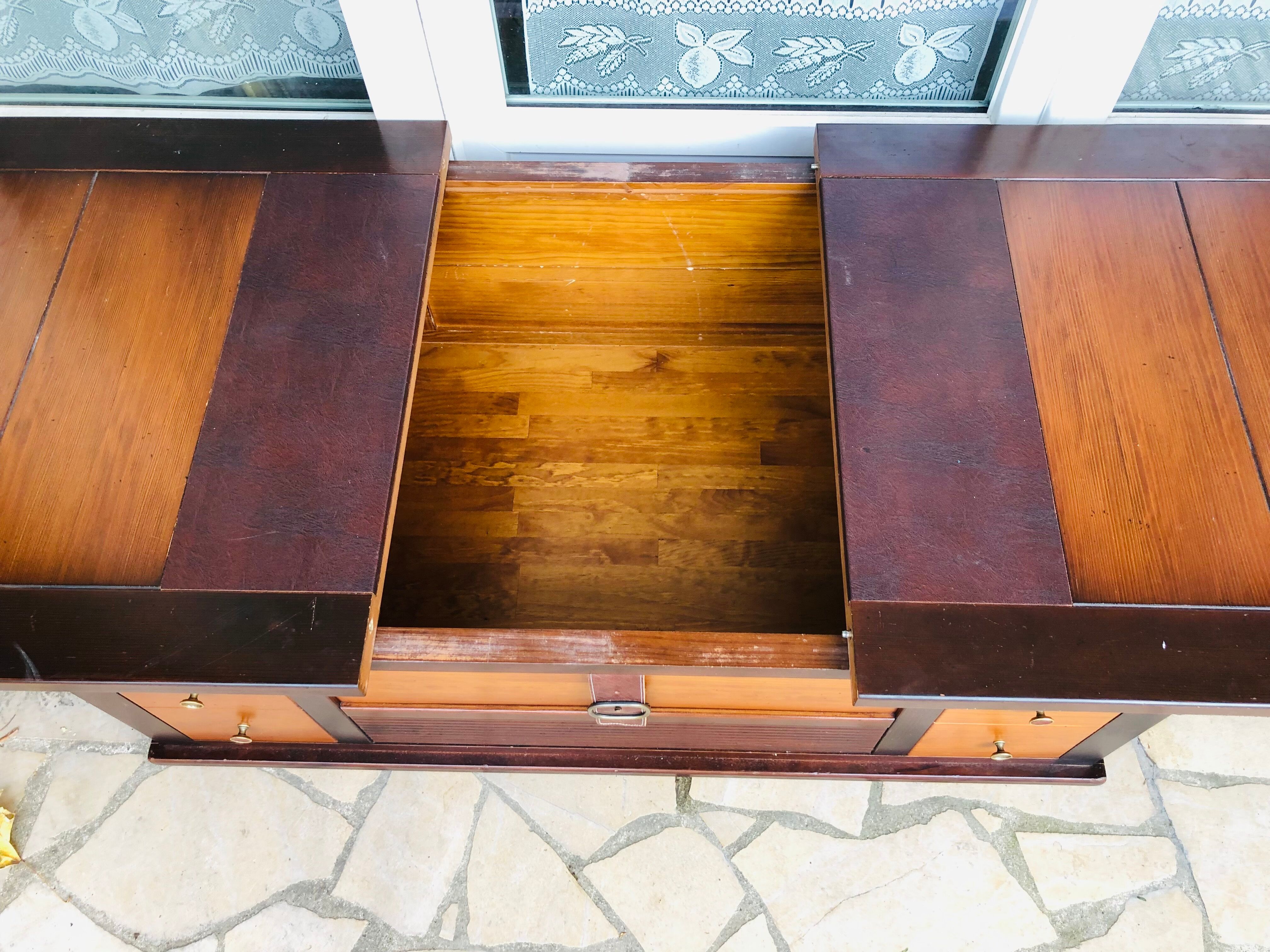 Wooden coffee table with interior niche