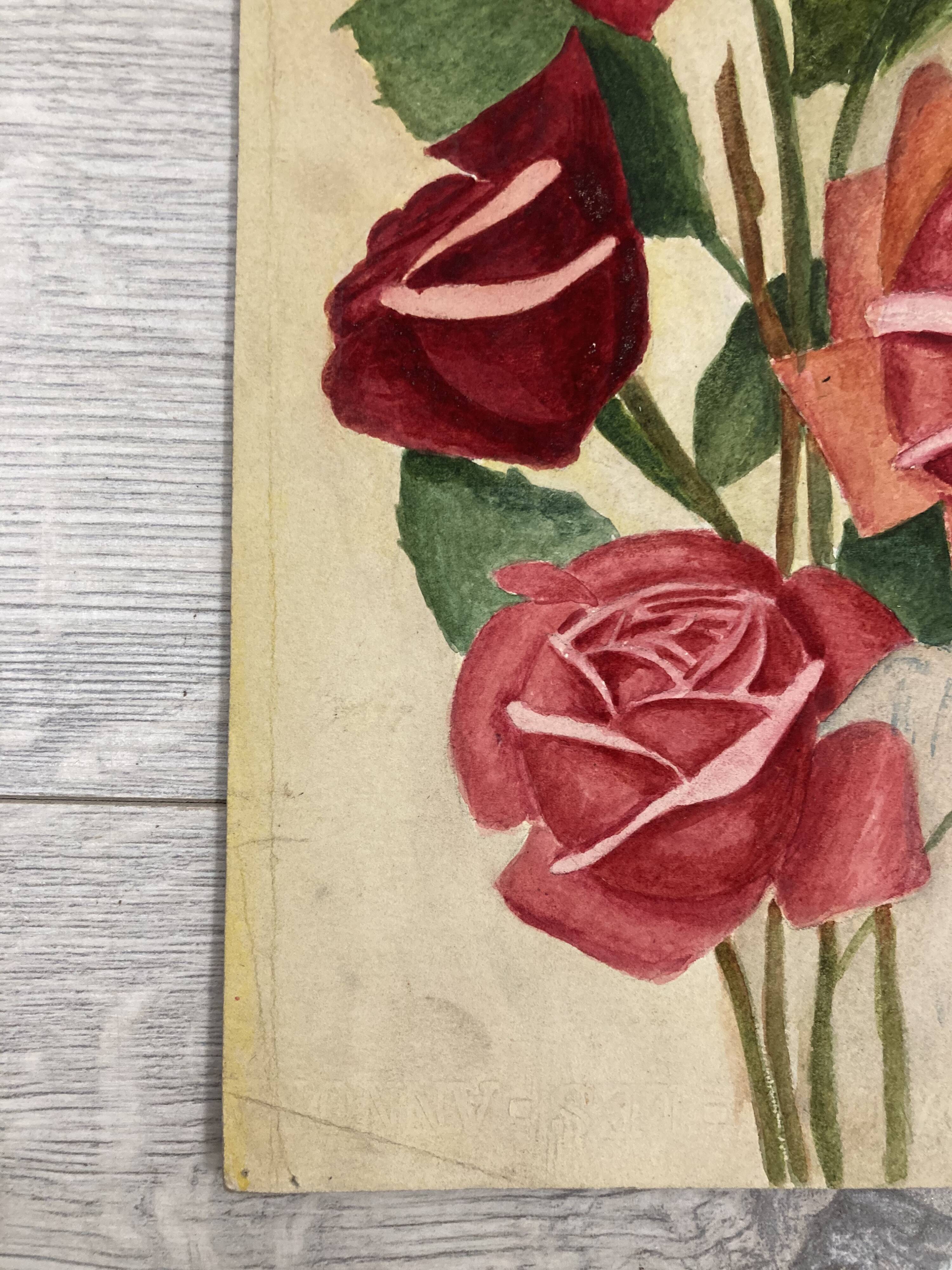 Old rose watercolor