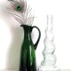 Duo de carafes en verre Empoli vintage